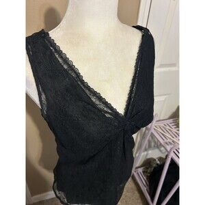 Limited Babydoll Top Women M Y2K Lace Fairy Grunge Black Whimsigoth